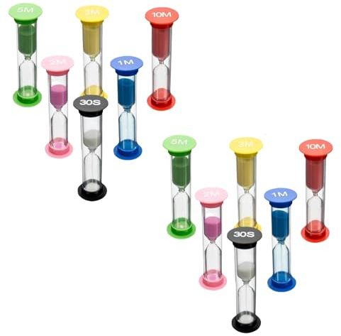 12 Pezzi Clessidra Timer dell' Orologio Set Clessidre Sabbia Colorata