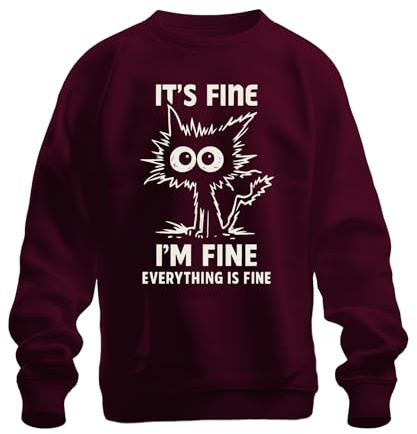 Printera It's fine I'm fine Everything is fine lustige Katze sarkastisch Unisex Sweatshirt Pullover