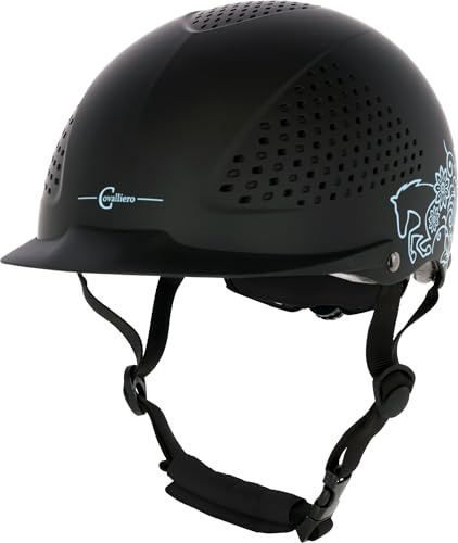 Kerbl Covalliero Reithelm Beauty 2.0, Jugendlich Trendiger Reiterhelm, Schwarz und Grau