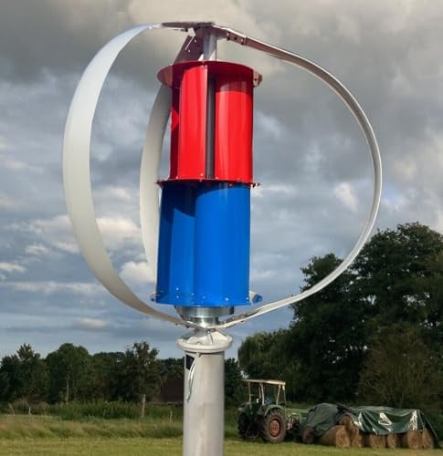 KX-ENERGIE 3000W Vertikale Windturbinen Generator, 48V 96V 220V Maglev Niedriggeräusches Windgenerator Savonius Windräder, Elektromagnetismus Windkraftanlage Komplettset stromerzeugung