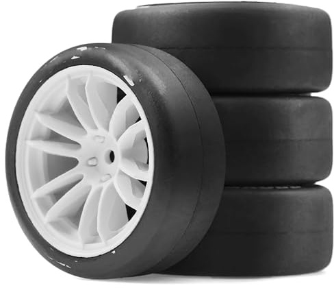 RC Autoreifen Felge Kompatibel Mit XV02 XV01 Für TT01 Für TT02 A959 1/10 RC On Road Für Touring Für Straßenwagen Für Slotcar Für Rennstrecken Autos Räder Reifen(White)