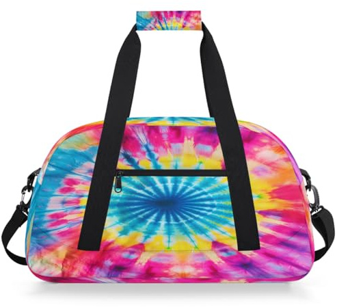 Entemne Kinder-Seesack, bunt, Batikdesign, wasserabweisend, Turnbeutel, Sporttasche, leichte Reisetasche für Jungen und Mädchen, Handgepäck, Wochenendtasche