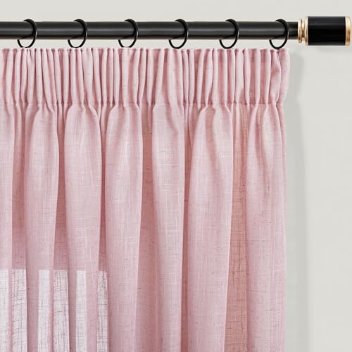 Rosa Gardinen Kinderzimmer Mädchen-Vorhänge Baby Zimmer Ankleidezimmer Wohnzimmer Modern Esszimmer Schlafzimmer für Schienensystem Halbtransparent Lichtdurchlässig Boho Pink Curtain Deko 140x225cm 2PC