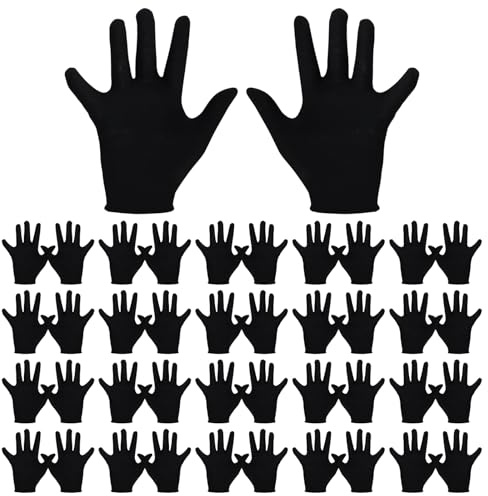 40 Piezas (20 Pares) Guantes De Algodón Negro Respirantes Anti-Transpiración Guantes De Algodón Negro Para Inspección De Joyas Hidratación Y Reparación