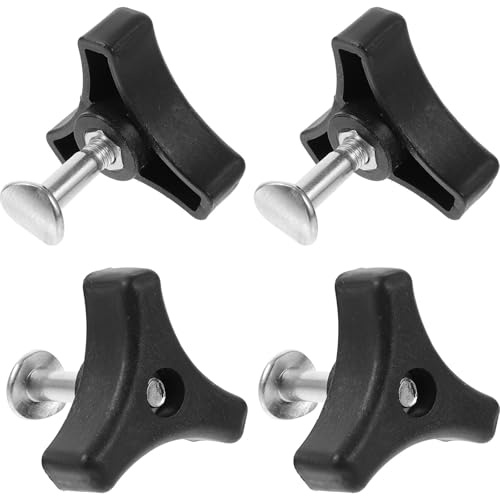 Uonlytech Ensemble 4 Pièces Poignées Triangulaires Universelles pour Tondeuses à Gazon, Vis de 5 Cm, Pièces de Rechange Solide Compatibles Débroussailleuses, Accessoires Outils de Jardin