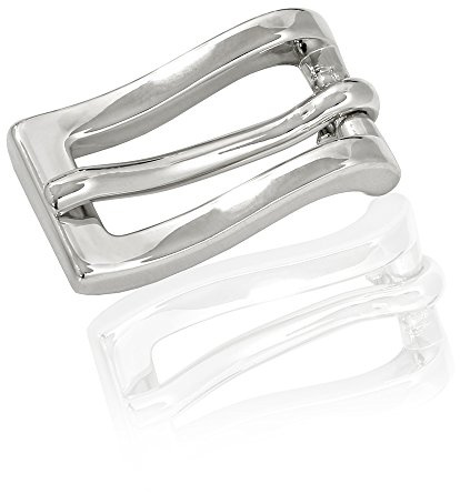 FREDERIC HERMANO Gürtelschnalle Buckle 10mm Metall Silber Poliert - Buckle Wave - Dornschliesse Für Gürtel Mit 1cm Breite - Silberfarben Poliert