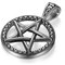 JewelryWe Schmuck Herren Halskette Edelstahl Retro Pentagramm Fünfzackigen Stern Amulett Anhänger mit 55cm Kette Geschenk Silber