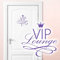 Grandora Wandtattoo VIP Lounge I Lavendel (BxH) 19 x 18 cm I WC Badezimmer Toilette selbstklebend Türaufkleber Aufkleber Wandaufkleber Wandsticker W5373
