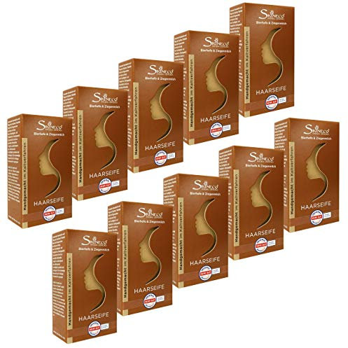 Skineco Männer-Haarseife – 10 x festes Shampoo mit Bierhefe, handgemacht & silikonfrei – Sanfte Reinigung bei empfindlicher Kopfhaut