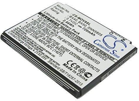 CS-MOV9SL Batteria 720mAh compatibile con [Motorola] Moto Jewel, MOTO U8, MOTO U9, V10, V9, V9m, ZN5, MOTORAZR2 V9, MOTORAZR2 V9m, MOTOZINE ZN5, PEBL2 U9, Q9h, RAZR2, RAZR2 V8, V8 Luxury, V9M, V9x, S