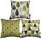 McAlister Textiles - Copenhagen Kollektion | 3er Set Kissenbezüge mit geometrischem Muster 40cm x 40cm in Ockergelb | Skandinavischer Stil Deko Kissenhülle für Bett, Sofa, Couch 100% Baumwolle