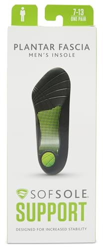 Sof Sole Plantar Fascia Einlegesohle - Fußunterstützung - Linderung von Fußschmerzen - Unisex - 3/4 Länge - S/M