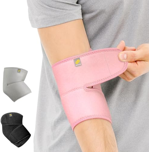 BRACOO Elbow Support Brace, Men Women, Adjustable Neoprene Support Sleeve for Tennis, Golf, Pickleball, Weightlifting, ES10
