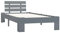 vidaXL Kiefernholz Massiv Bettgestell Holzbett Futonbett Einzelbett Massivholz Bett Bettrahmen Lattenrost Schlafzimmerbett 90x200cm Grau
