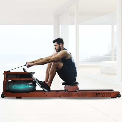 AsVIVA RA18 Wasserrudergerät – Klappbar für Zuhause, Wasserrudergerät mit Magnet- und Wasserwiderstand für Ganzkörpertraining, Rückentraining, Ausdauer und Muskelaufbau