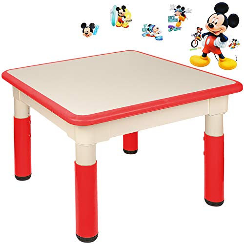 alles-meine.de GmbH Kindertisch/Tisch - höhenverstellbar - Größen & Motiv & Farbwahl - Mickey Mouse/rot - 1 bis 8 Jahre - Plastik - für INNEN & AUßEN - Kindermöbel - für Kind..