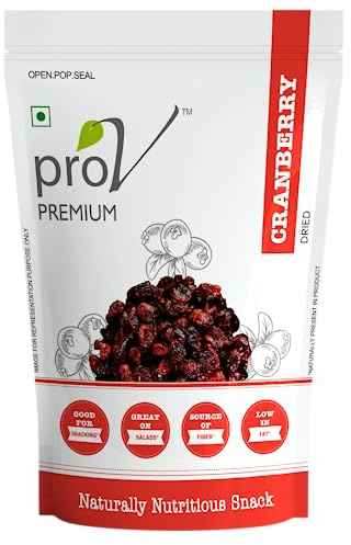 ProV Premium – mirtilli rossi, 250 g, alti antiossidanti, fibre e senza glutine, ricco di antiossidanti, esaltatori di immunità e deliziosi, bacche dolci sani e di alta qualità, Chef Sanjeev