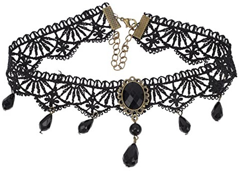Holibanna Black Lace Choker Necklaces Crystal Lace Choker Necklace Vintage Neck Jewelry for Women Girls Lace Necklace Jewelry