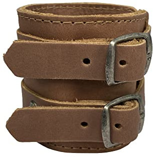 Hide & Drink, Stylische Handgelenkmanschette aus Vollnarbenleder - Versteckte Tasche für Bargeld, sichere Geldbörse für Reisende & Biker - Armband mit Geheimtasche, Vollnarbenleder