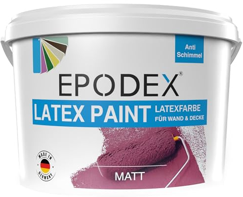 EPODEX Peinture latex mate, peinture murale intérieur, lavable, résistante, respirante & neutre en odeur - 3,3 kg (12,5 m² pour 2 couches)
