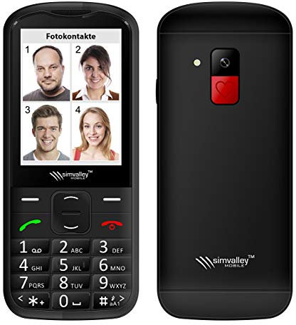 simvalley MOBILE Handy mit Kamera: Komfort-Handy mit Garantruf Premium, Versandrückläufer (Seniorenhandy mit Kamera, Komforthandys mit Garantruf, Diktiergerät)