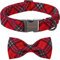 ARING PET Weihnachten Hundehalsband-Plaid Hundehalsband mit Schleife, Baumwolle Weihnachten Halsbänd mit Metallschnalle für Kleine Mittlere Große Junge und Mädchen Hunde