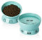 Sweejar Home Raised Cat Bowls Set, Tilted Food Bowl and Deep Water Bowl, Stress Free Elevated Cat Food Bowls, Protect Cat's Spine, Ceramic Pet Bowl Collection for Cats and Dogs, Set of 2 (Turquoise)