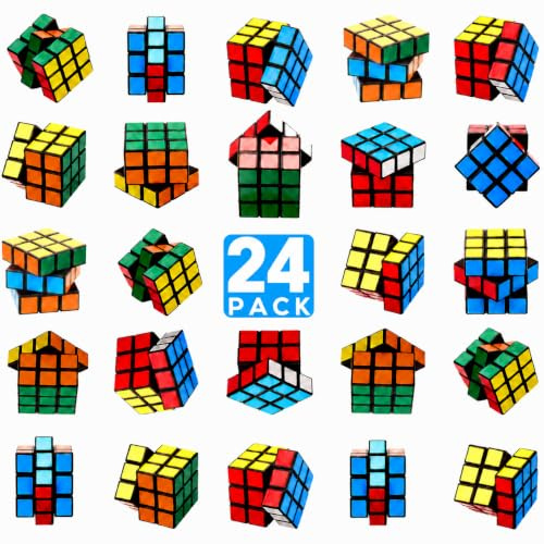 24er-Set Mini-Würfel, 3×3×3 Puzzlewürfel (1,18 Zoll), Stressabbau-Spielzeug, Party-Mitgebsel, Geburtstagsgeschenke, Partyzubehör für Jungen und Mädchen, Osternest-Füllungen