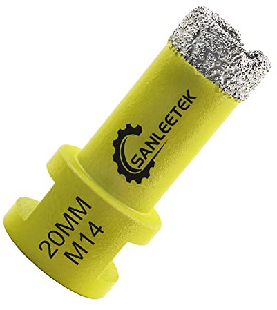 Foret Diamant Carrelage 20mm SANLEETEK Brasé Sous Vide Scie Cloche Diamant pour Céramique Porcelaine Marbre Granit Perçage à Sec M14 Filetage