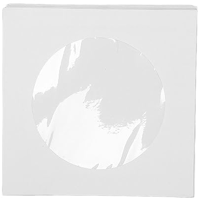 100er-Pack Dicke Weiße CD-DVD-Hüllen aus Papier mit Fensterausschnitt und Klappe, Wiederverwendbare Staubdichte CD-Hüllen für 8-cm-Discs