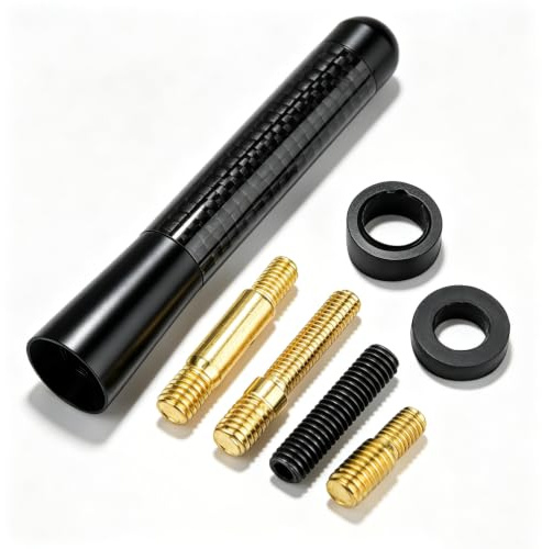 Autoantenne, 8cm/3 Zoll Universelle Carbonfaser Radio Kurzantenne Auto Ersatzantenne Kfz Dachantenne Mini Autoradio Antenne Kfz Mast Set mit Starken Empfangsfunktionen Für Die Fahrzeugmodifikation