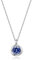 immobird Kette Damen 925 Sterling Silber Dezember Geburtsstein Halskette mit Tansanit-Rosenform Damen Mädchen Ehefrau