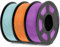 SUNLU 3D Printer Filament Bundle Multicolor, Matte PLA Filament 1.75mm, Neatly Wound PLA 3kg, 1kg per Spool, 3 Pack, Individually Vacuum Packed, 3 Colors, Purple+Orange+Powder Blue
