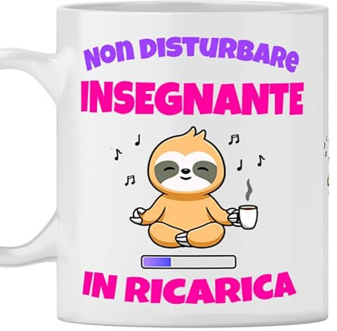 TeeDesign Tazza Insegnante, Idea Regalo di compleanno o natale per lei, Tazza per regali divertenti, Gadget Tazze con mestieri da regalare