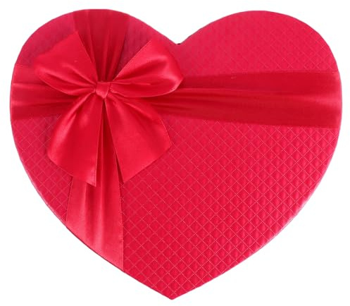 ULTECHNOVO Geschenkbox für Hochzeit, in Herzform, 22,9 x 20,3 x 10,2 cm, Geschenkbox für Party, Hochzeit, Geburtstag, Verpackung für Süßigkeiten
