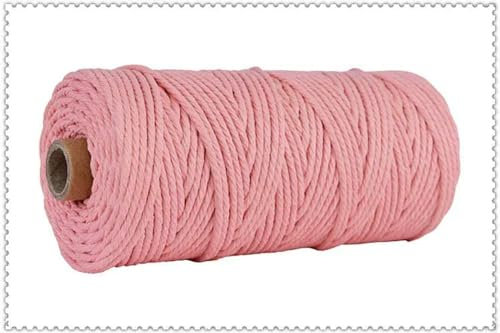 RAEF Handgefertigtes Boho-Dekor, 3 mm, Bunte Baumwollschnur, Seilfaden, gedrehte Makramee-Schnur, DIY, Zuhause, Hochzeit, Dekoration, 110 Yards