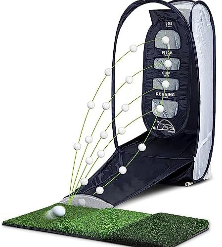 PLABNK Golfnetz, Pop-up-Golf-Chipping-Netz, 2 Ziele und Ballschwung-Trainingshilfe, Golfgeschenke für Männer