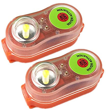 2 pièces Lampe De Gilet De Sauvetage | Balise de localisation personnelle | Lumière stroboscopique de Gilet de Sauvetage, Lampe De Poche Auto-éclairante De Sauvetage Sauvetage en Plein air