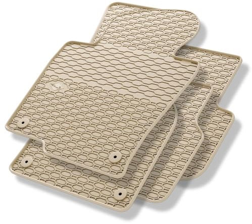 Mossa - Gummifußmatten Auto kompatibel mit VW Volkswagen Passat Coupé (2008-2012) beige Gummimatten Gummi Fußmatten