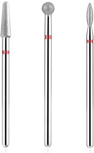 Qianyu 3pcs Nail Drill Bits Set Cuticle Clean Nail Bit Professional Carbide Bits Nails Buffer Bit Nail Trimer for Acrylic Gel Nail Polishing Manicure Pedicure Tool Home Salon Supply