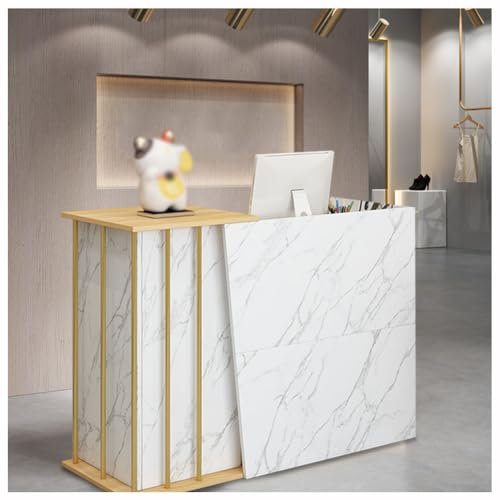 SPXMQSS Empfangstheke Kosmetikstudio, Empfangstresen mit Schubladen, Bürotheke Rezeption Tisch, Rezeptionstheke Mit GroßEm Stauraum, Rezeption, Laden-Theke, Verkaufstheke