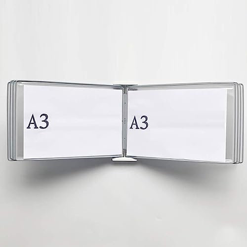 EliteBloom Wand-Organizer-Tafel, Katalogaufsteller, A3-Poster, Wandmontage, Bücherständer, Flipchart-Display, transparent, für Seiten 45 x 33 x 10 cm, N