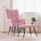Myheimly Relaxsessel mit Hocker Sessel Polsterstuhl Stuhl Relaxstuhl Polstersessel Armsessel Ohrensessel Wohnzimmer Rosa Samt
