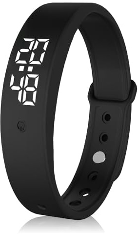 Cncedi Vibrating Alarm Wristband for Deep Sleepers, Silent Alarm Watch for Partners, New Borns, Hearing Impaired Deaf, Alarms Clock Bracelet for Pill Reminder Temperature Measurement