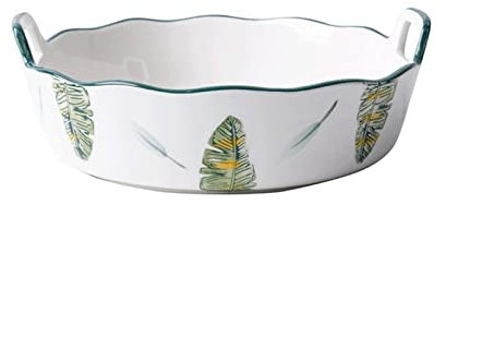 CAFIEDR Salatschüsseln Keramik-Salatschüssel mit Doppelgriff, Auflaufform, Bäckerteller, Nudeltablett, mikrowellengeeignet, Servierteller, Küchensuppenschüsseln