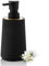 Gigmeta Moderne Seifenspender, Seifenspender Bad, Küchen Seifenspender, Schwarze Pumpspender für Soap Dispenser für Badezimmer und Arbeitsplatten - Rund Teak Stil