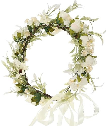 DECORNIJIA Blumenkranz Haarschmuck Für Braut Und Brautjungfern Stirnband Mit Realistischen Rosen Flexibel Und Anpassbar Für Verschiedene Kopfgrößen Für Hochzeiten Und Festlichkeiten