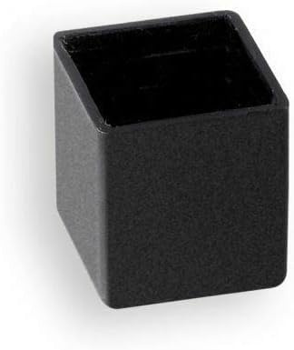 4X Abdeckkappen Kunststoff für quadratische und rechteckige Rohre, Schwarz (30 x 30 mm)