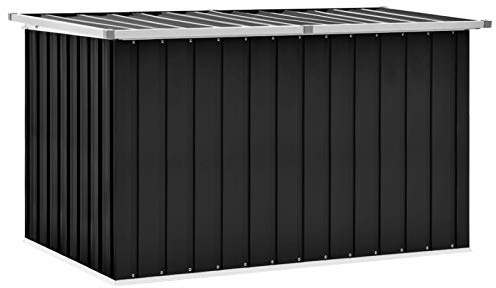 Iiaky Gartenbox Metall Gartenbox wasserdicht XXL Auflagenbox Metall Aufbewahrungsbox Garten Outdoor Box Kissenbox für Garten-Anthrazit-149 x 99 x 93 cm