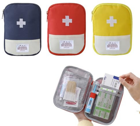 JYNVO 3 Pcs Erste-Hilfe-Kit-Tasche, medizinische Ausrüstung, Mini Erste-Hilfe-Kit, medizinische Lagerung Kit, tragbare medizinische Ausrüstung für Haus Schule Büro Outdoor-Reisen